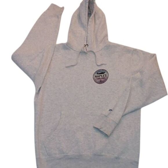 Blue 84 Naples Long Lake Hoodie  Size Medium  PTP 22" Length 27" Color Grey  55% - Picture 3 of 6
